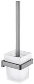 TAOLE Gray Double Towel Bar with 6 Hooks and Toilet Paper Holder