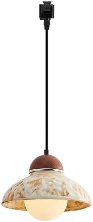 Kiven L Style Track Lighting Pendants 1-Light Farmhouse Pendant with Ceramic Shade
