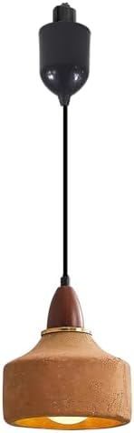 Kiven L Style Track Pendant Light with Brown Ceramic Globe