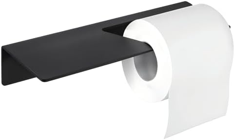 Nobtou Black Adhesive Toilet Paper Holder Wall Mount