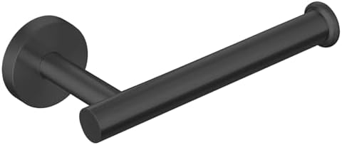 Kinbrace Toilet Paper Holder with Stainless Steel Knob and Matte Black Finish