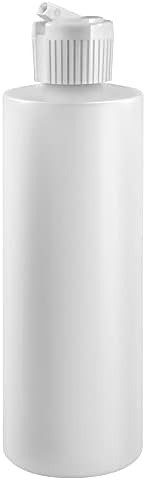South Beach Crafts 8 Oz Plastic Cylinder Bottles Flip Top Pack of 12