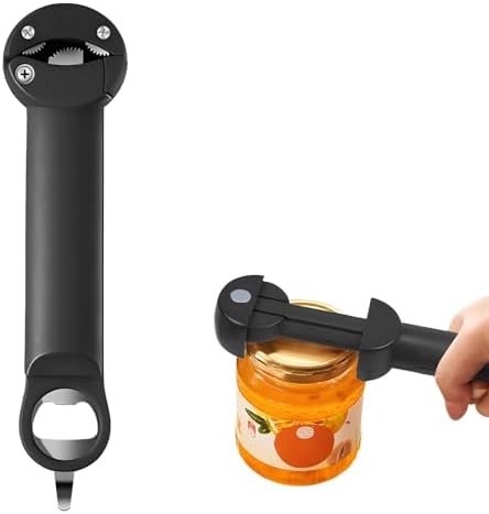 Multi-Function Retractable Bottle Can Opener Black