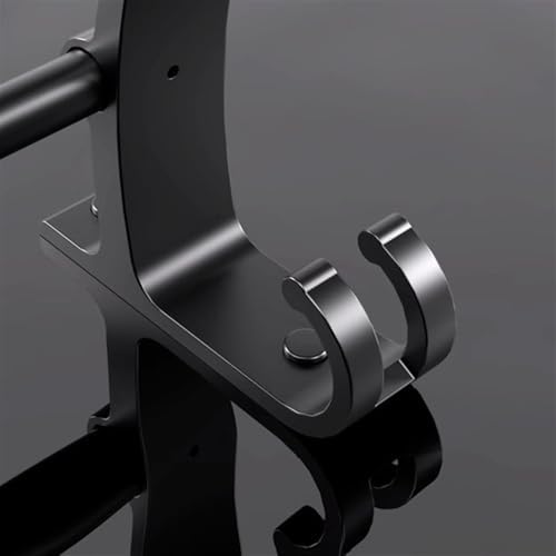 Thick Aluminum Towel Bar with 2 Rods and Hooks Wall Mounted No Drilling