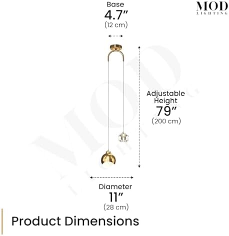 MOD LIGHTING Diana Modern Gold Pendant Light Fixtures
