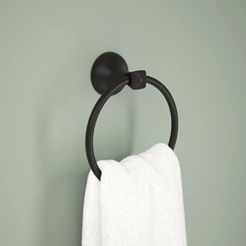 Delta Esato Wall Mount Towel Ring Toilet Paper Holder in Matte Black