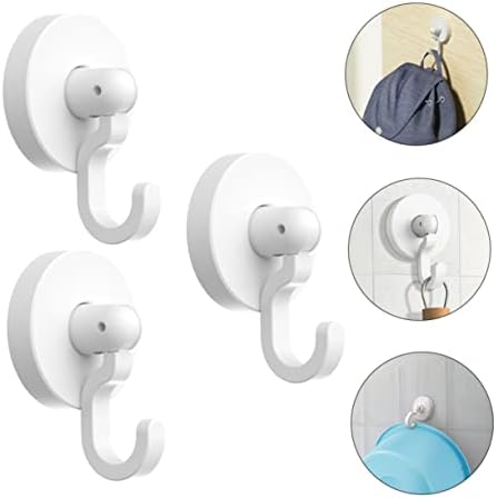Happyyami 3pcs Self-Adhesive Wall Hooks for Bathroom Kitchen Door Hanger