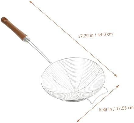 Luxshiny 304 Stainless Steel Skimmer Spoon with Wooden Handle