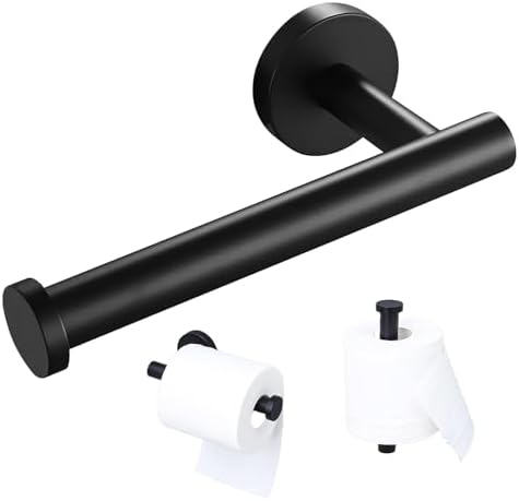 Sturdy Matte Black Stainless Steel Toilet Paper Holder for Bathroom
