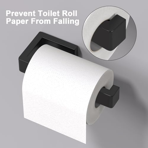 HUFEEOH Matte Black Toilet Paper Holder Wall Mount