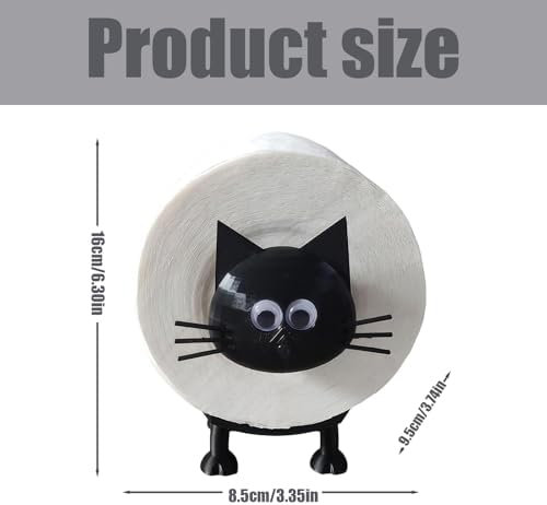 Funny Cat Toilet Paper Holder Black 3D Print