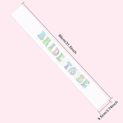 Iridescent Bride to Be Sash - Glitter Holographic Bachelorette Party Accessory