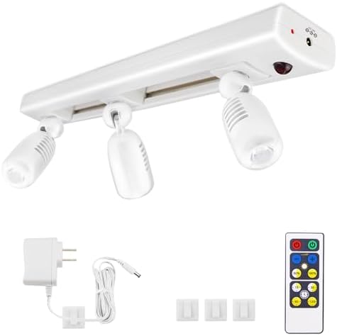 LUXSWAY Dimmable LED Track Light with Remote and 3 Adjustable Heads 1
