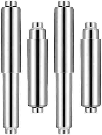 Jojofuny 4pcs Chrome Plated Toilet Paper Holder Rods