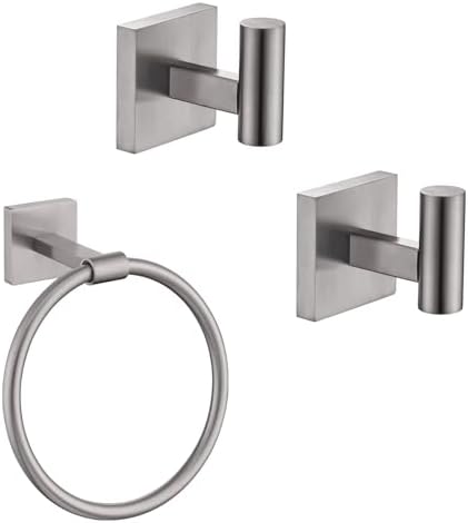 KOKOSIRI Brushed Nickel Towel Ring Set