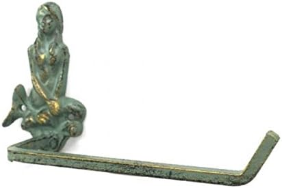 Hampton Nautical Antique Bronze Cast Iron Mermaid Toilet Paper Holder