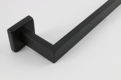 TocTen 16 Inch Matte Black Towel Rack Set