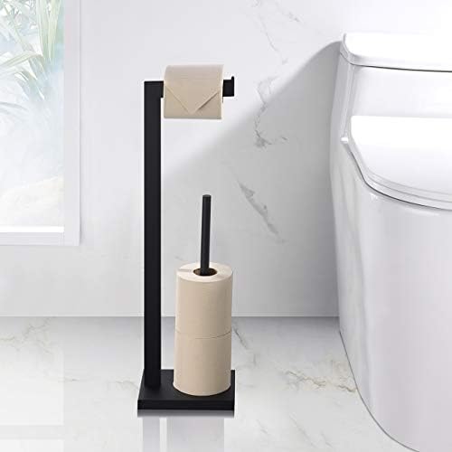 Miyili Matte Black Free Standing Toilet Paper Holder