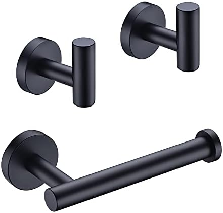 Hoooh Matte Black 3-Piece Bathroom Hardware Set