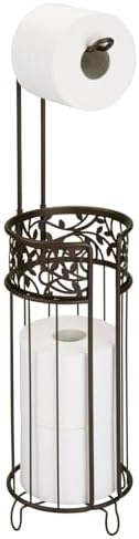 mDesign Bronze Toilet Paper Holder with Vine Design