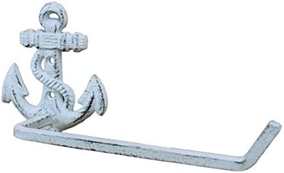 Hampton Nautical Cast Iron Anchor Toilet Paper Holder 10 Inch