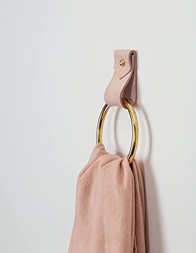 KEYAIIRA Small Wide Leather Wall Hook Minimalist Towel Ring 1