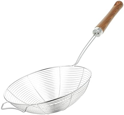 Luxshiny 304 Stainless Steel Skimmer Spoon with Wooden Handle