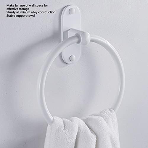 EVTSCAN 64 Inch White Bath Towel Ring Wall Mount Aluminum Alloy