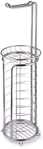 Free Standing Toilet Tissue Holder with Storage Shelf and Phone Tray