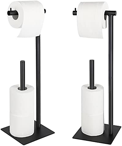 Sunexinlo Toilet Paper Holder Stand Set of 2 Black