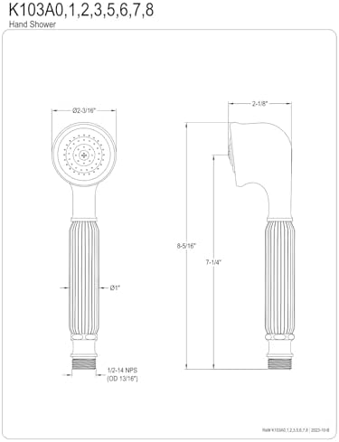 Kingston Brass K103A7 Restoration Hand Shower Head Brushed Brass Made in China