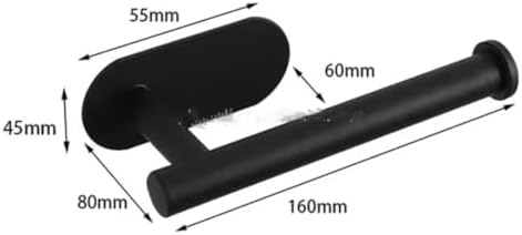 Convenient Black Toilet Paper Holder Batman Style No Drilling Adhesive Wall Mount