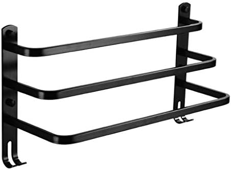 Black Aluminum Three Layer Towel Bar Holder 1