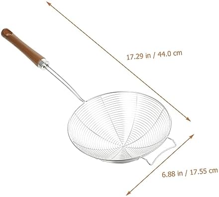 304 Stainless Steel Colander with Wooden Handle Spider Skimmer