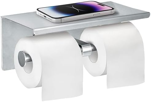 Alpine Double Roll Toilet Paper Holder with Shelf 1