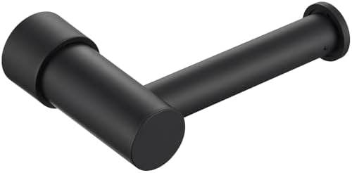KPWATER Toilet Paper Holder Space-Saving Matte Black Wall Mount