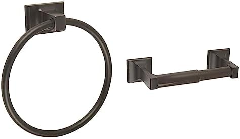 Design House 539239 539247 Oil Rubbed Bronze Towel Ring Toilet Paper Holder Set