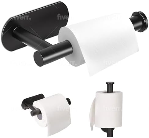 Convenient Black Toilet Paper Holder Batman Style No Drilling Adhesive Wall Mount