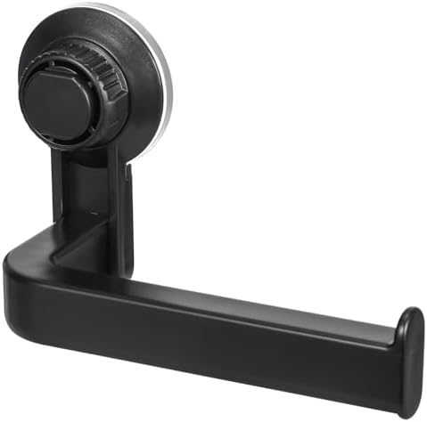 Tofficu Suction Cup Toilet Paper Holder Wall Mount Matte Black