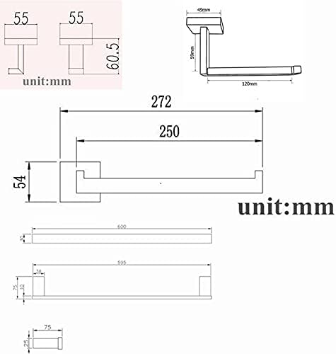 ANNBKA Bathroom Accessories Set with Towel Bar and Robe Hook