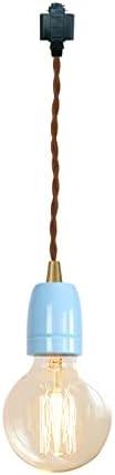 KAYYELAMP H Track Light with Brown Twisted Cord