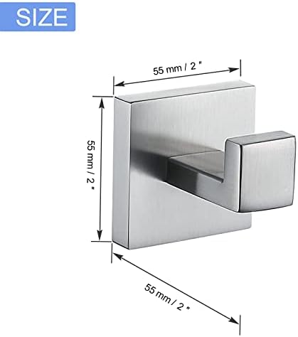TQKAG Stainless Steel Square Towel Ring Hooks for Bathroom and Kitchen