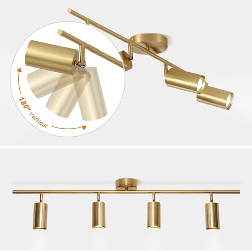 KCO 4-Light Gold LED Track Lighting Kit Brushed Brass