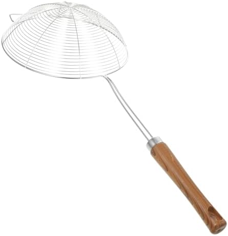 Mikinona 304 Stainless Steel Skimmer Spoon with Wooden Handle