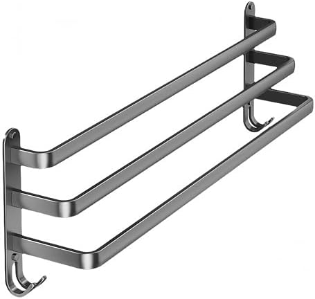 SEIDO 3-Tier Square Towel Rack 24 Inch Wall Mounted Grey Carbon Steel