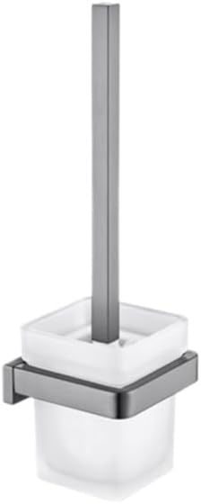 TAOLE Gray Double Towel Bar with 6 Hooks and Toilet Paper Holder