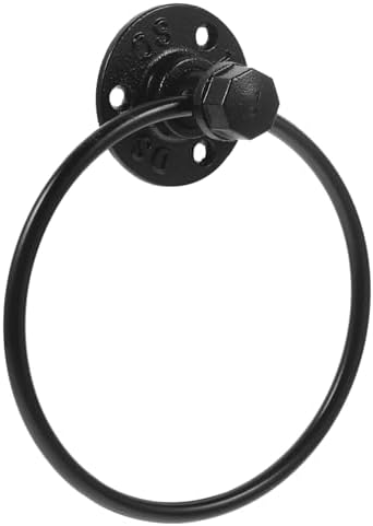 Alipis Matte Black Towel Ring Holder