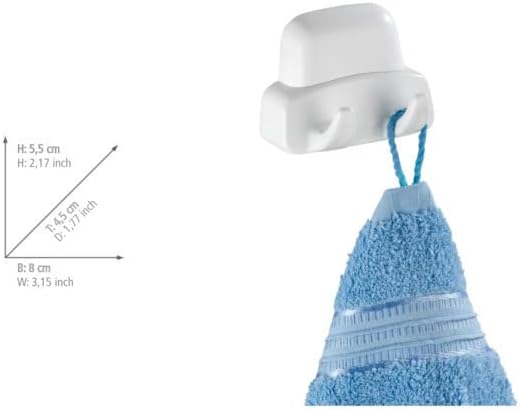 Wenko Wall Hook Duo Pure White 45 x 8 x 55 cm