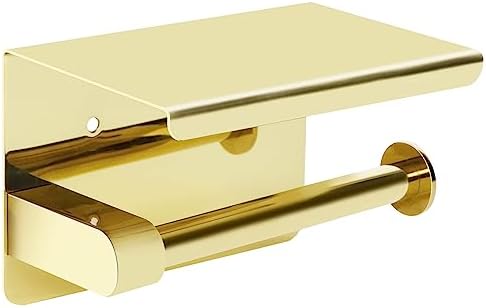 YURINJEE Gold Toilet Paper Holder with Shelf