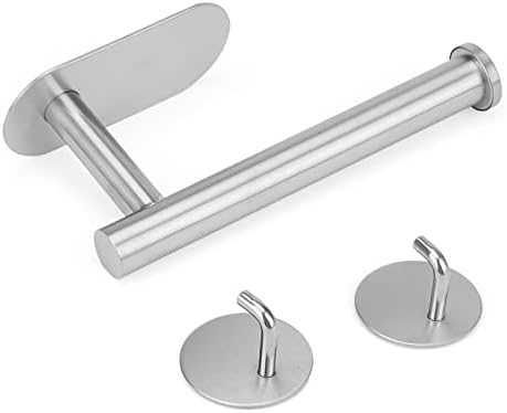 Doweiss Self Adhesive Toilet Paper Holder with 2 Hooks 1